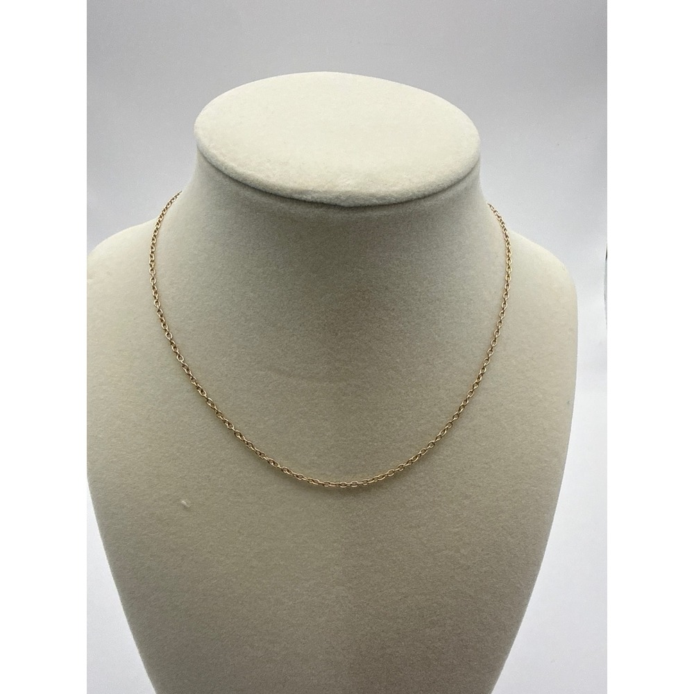 Avon Vintage Gold Tone Cable Chain Necklace Minimalist Kids Jewelry 13 Inch